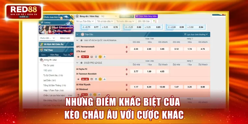 Những điểm khác biệt của kèo châu Âu với cược khác