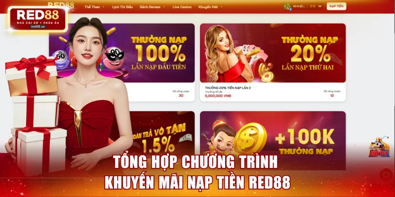 Tổng hợp chương trình khuyến mãi nạp tiền RED88